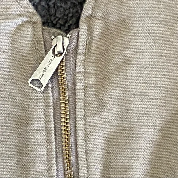 Carhartt 3XL Duck Canvas Sherpa Lined Vest Full Zip Green/Brown Layer vest Warm